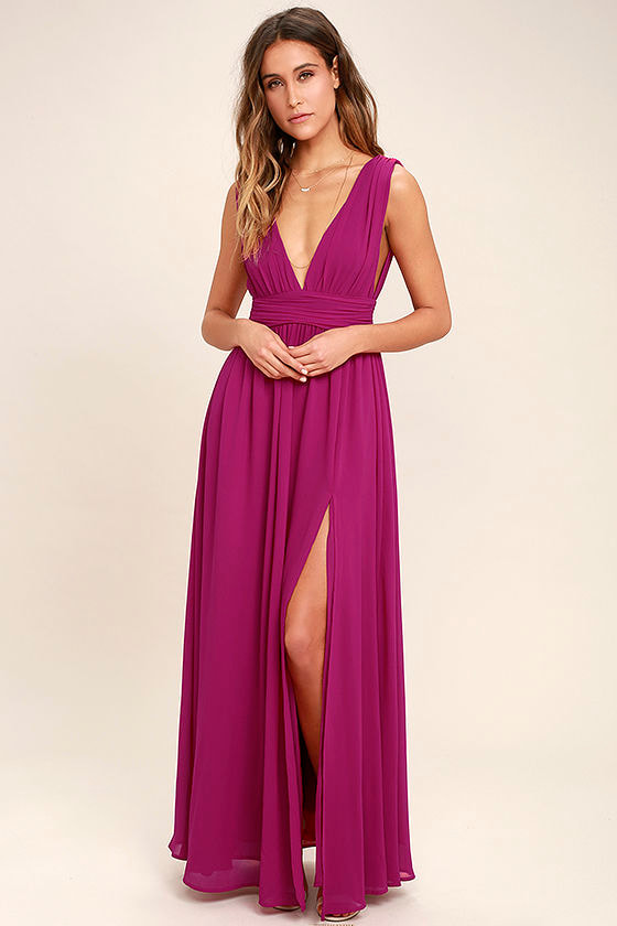 heavenly hues magenta maxi dress