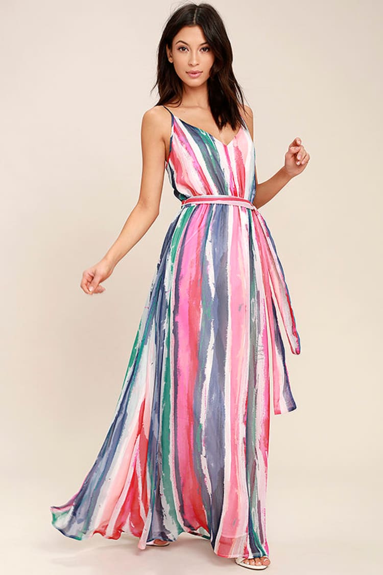 Jack by BB Dakota Joyner - White Print Dress - Maxi Dress - Watercolor  Print Dress - $75.00 - Lulus