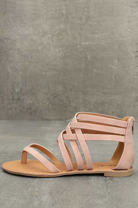 blush flat sandals
