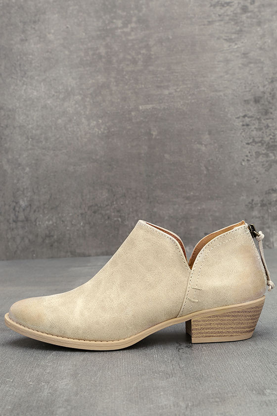 Stands Apart Stone Grey Nubuck Ankle Booties