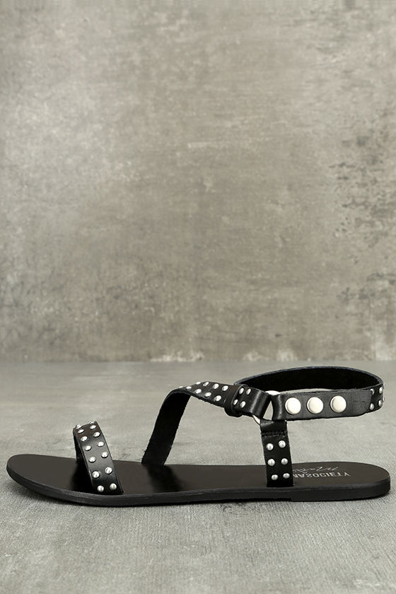 Amuse Society x Matisse Rock Muse Black Leather Studded Sandals