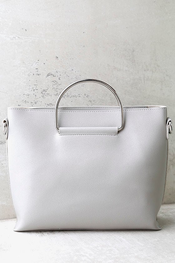 light grey purse
