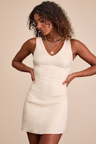 Packing for Positano Beige Linen Sleeveless Mini Dress 2