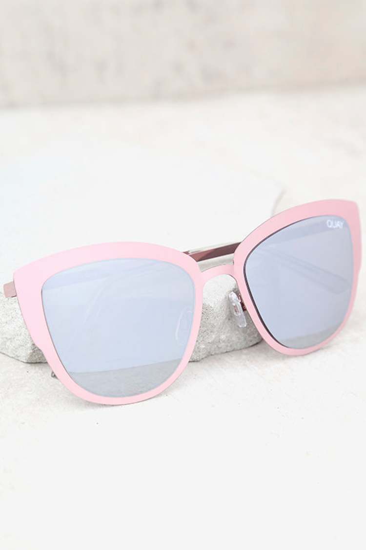 Quay Womens My Girl Pink Mirrored Lens With Clear Frame Summer Festival Sunglass Quay After Hours Sunglasses - Pink Sunglasses - Lulus main image 3