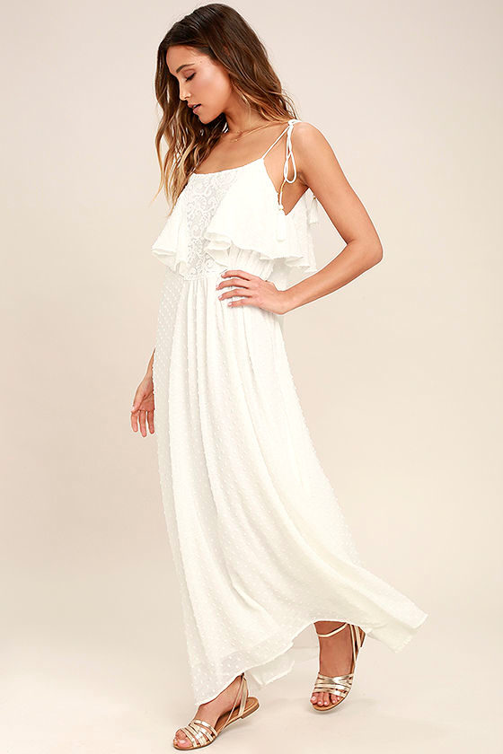 Moon River Now and Always Ivory Lace Maxi Dress 2