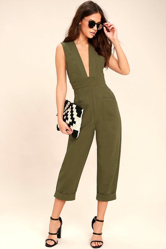 Somedays Lovin' Little Lake Olive Green Jumpsuit 2