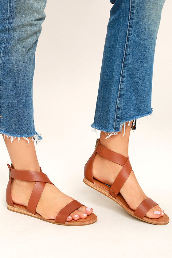 Steve Madden Halley Cognac Leather Sandals 2