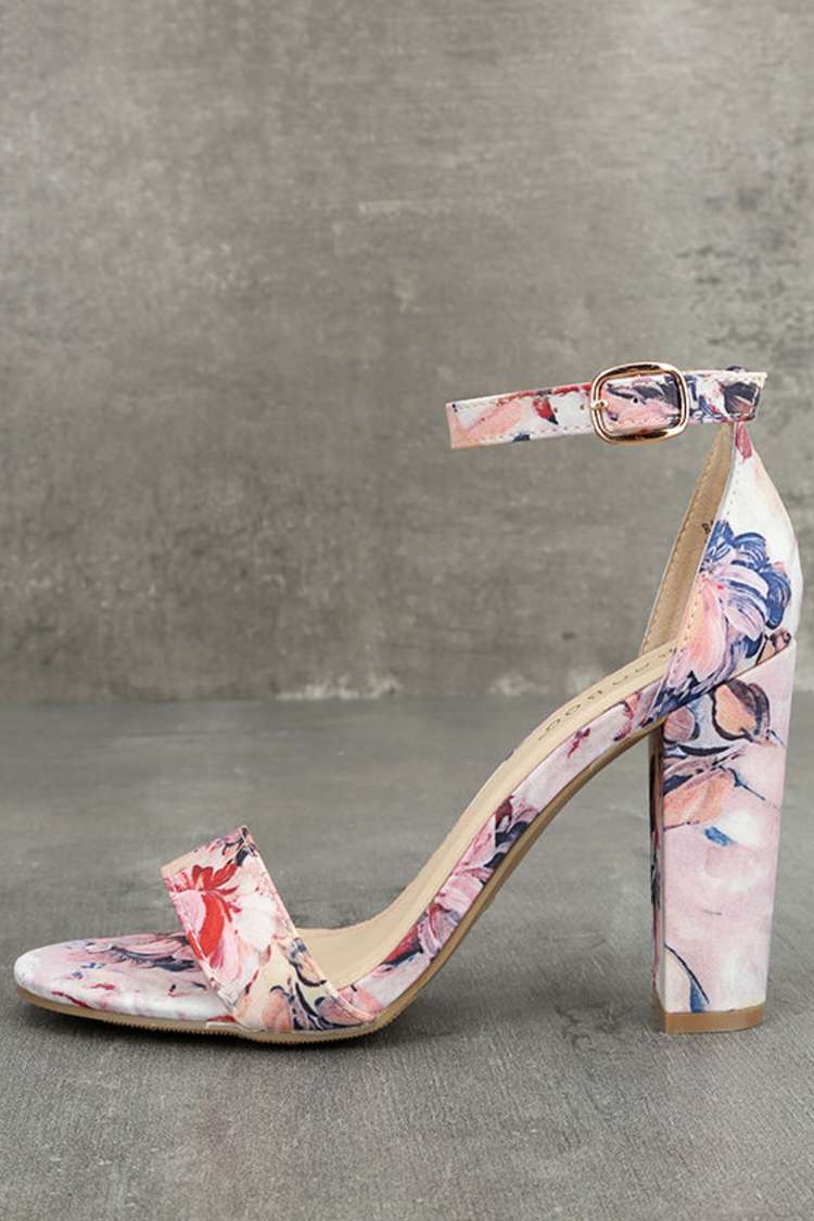 Lysander Blush Multi Ankle Strap Heels