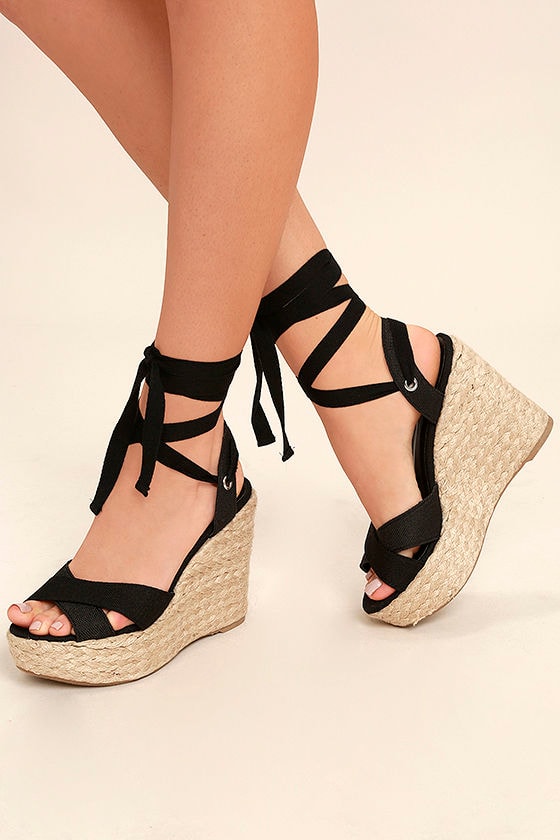 stylish black wedges