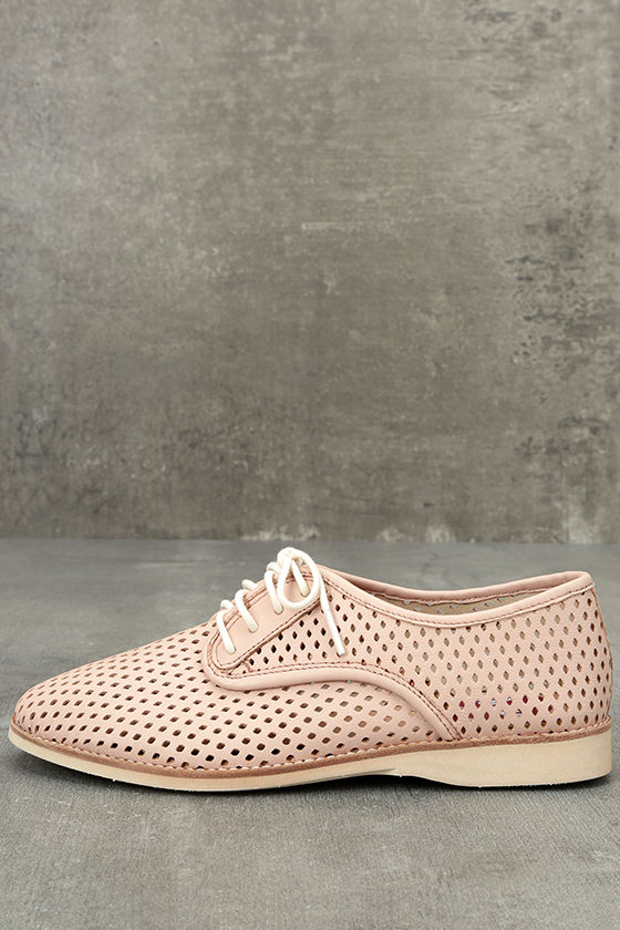 Rollie Derby Punch Chalk Pink Perforated Leather Oxfords 2