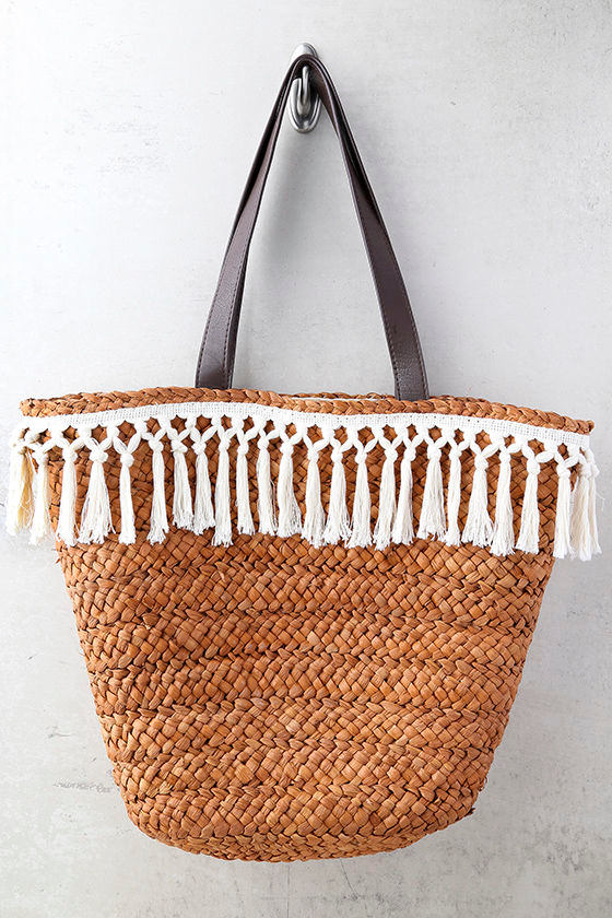 San Diego Hat Co. Phillipa Terra Cotta Woven Tote 2