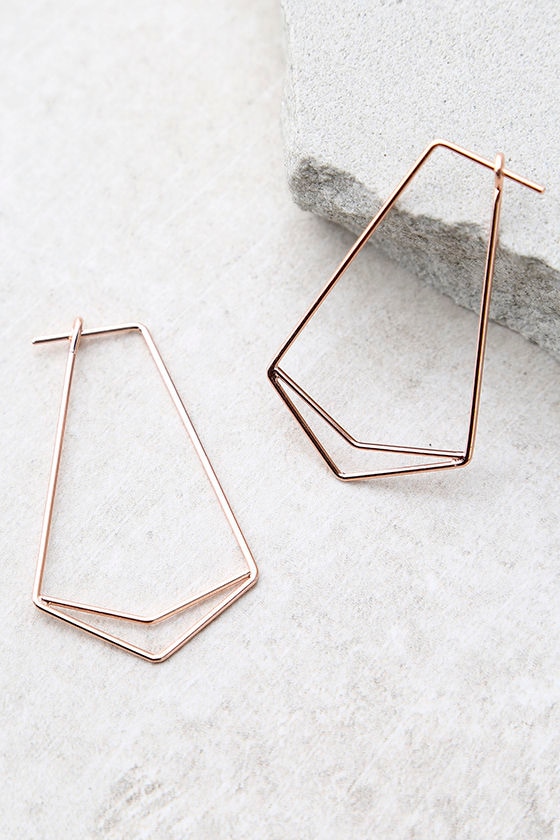 Cool Rose Gold Earrings Geometric Earrings 13.00