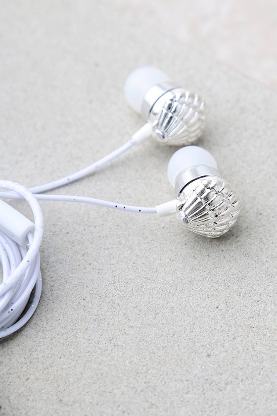 Skinnydip London Shell Silver Earbuds