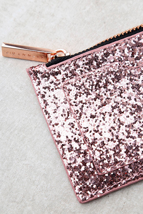 Buy Women Rose Gold Glitter Metallic Clutch - Clutches - Indya