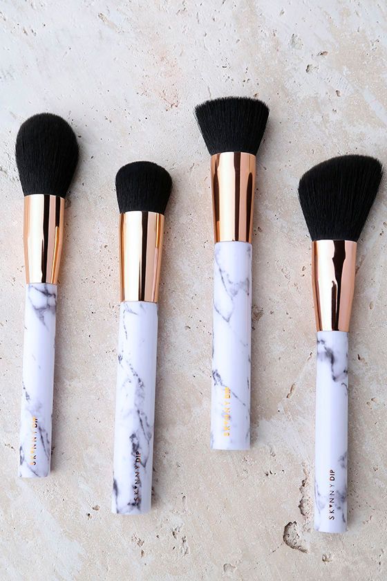 Skinnydip London Shut the Contour Marble Makeup Brush Set Contour