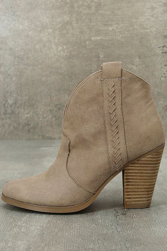 Report Doman Taupe Suede Ankle Booties 2