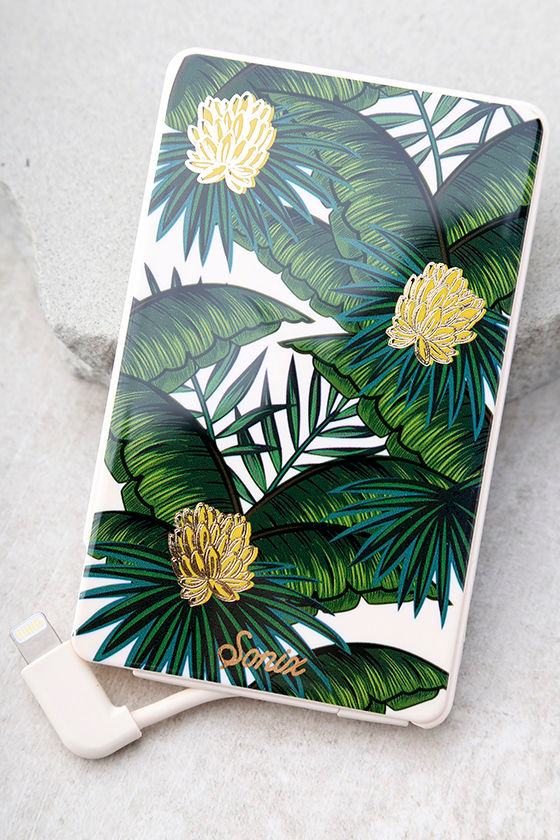 Sonix Coco Banana Pick Me Up Green Leaf Print Portable Charger 1