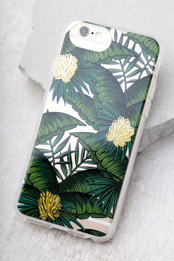 Sonix Coco Banana Clear and Green Leaf Print iPhone 7 Case