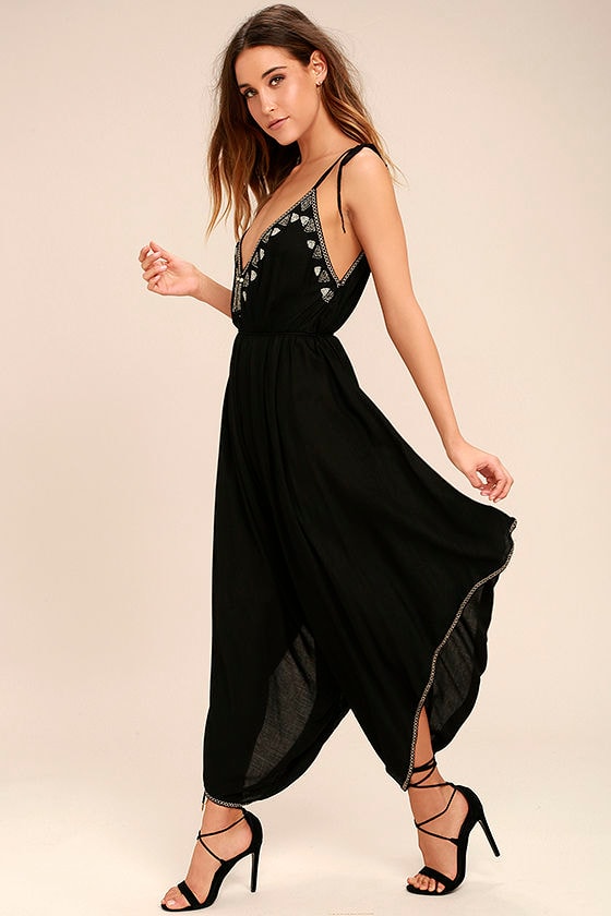 black beaded jumpsuit