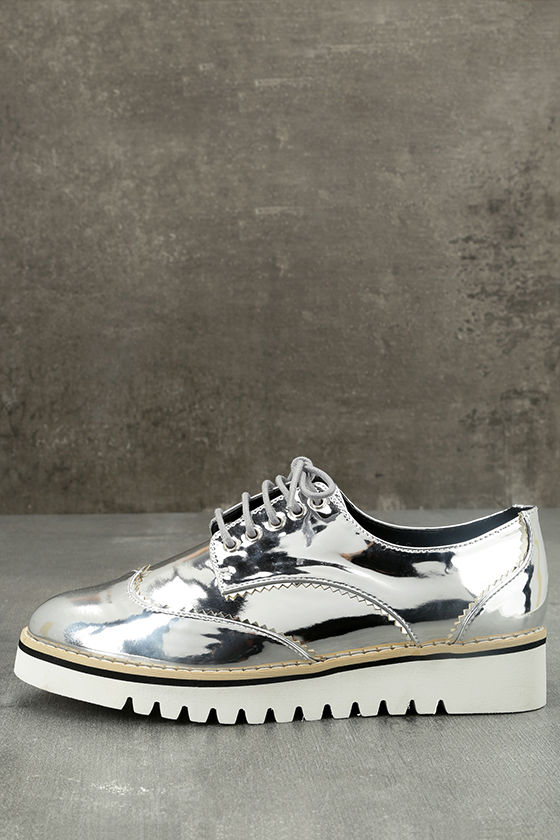 Aurelia Silver Patent Platform Oxfords 2