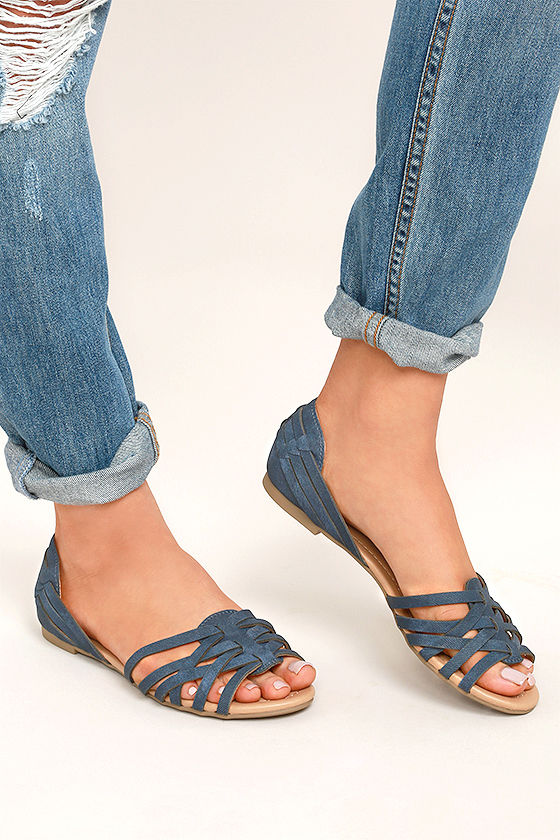 Equatorial Blue Denim Huarache Flats