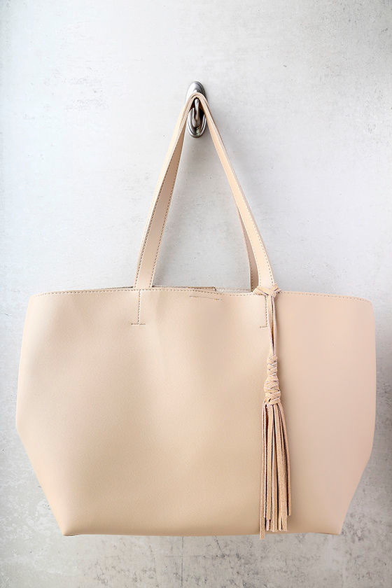 Timeless Beauty Beige Tote 2