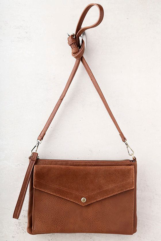 Chic Tan Clutch Suede Leather Clutch Zip Top Clutch 41.00