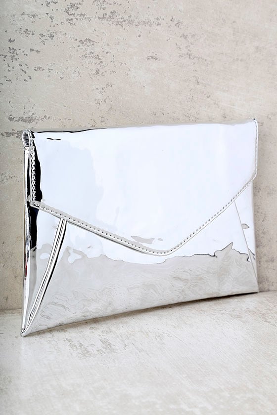 silver metallic clutch