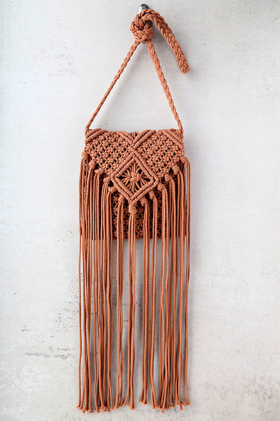 Mahala Terra Cotta Crochet Fringe Purse 2