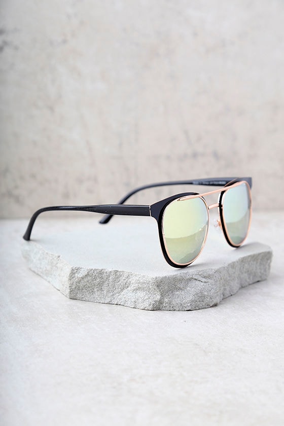 Look the Part Rose Gold and Black Sunglasses 2