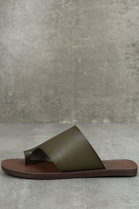Blowfish Dalla Khaki Slide Sandals 1