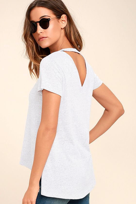 Cute Black and White Striped Tee HighLow Tee Cutout Tee 32.00