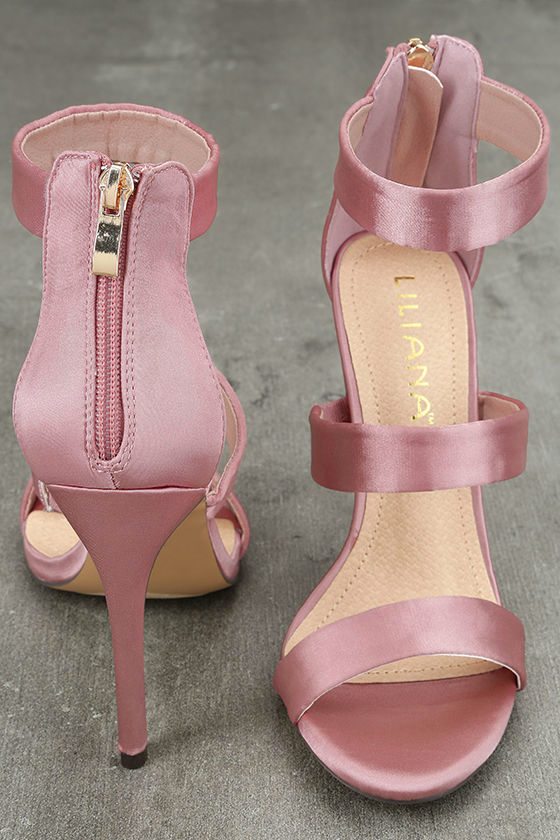 Chic Dusty Pink Heels Dusty Pink Ankle Strap Heels Single Sole Heels 33.00