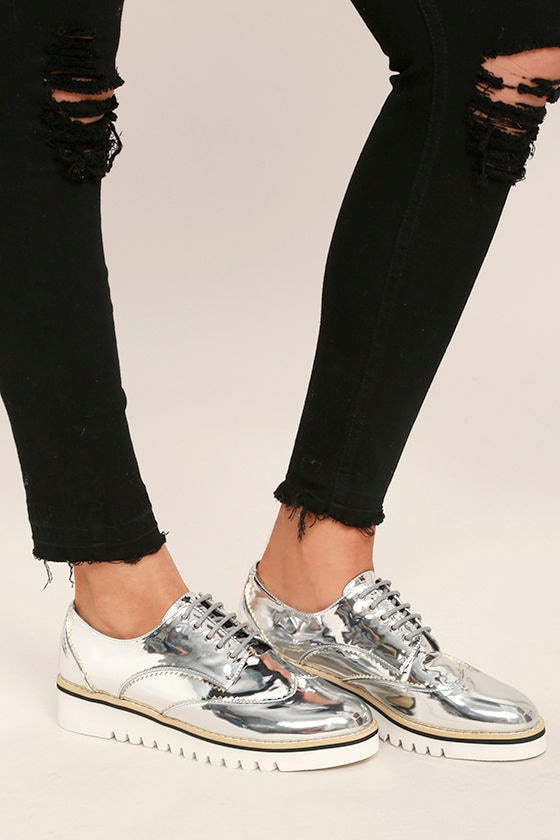 metallic oxfords