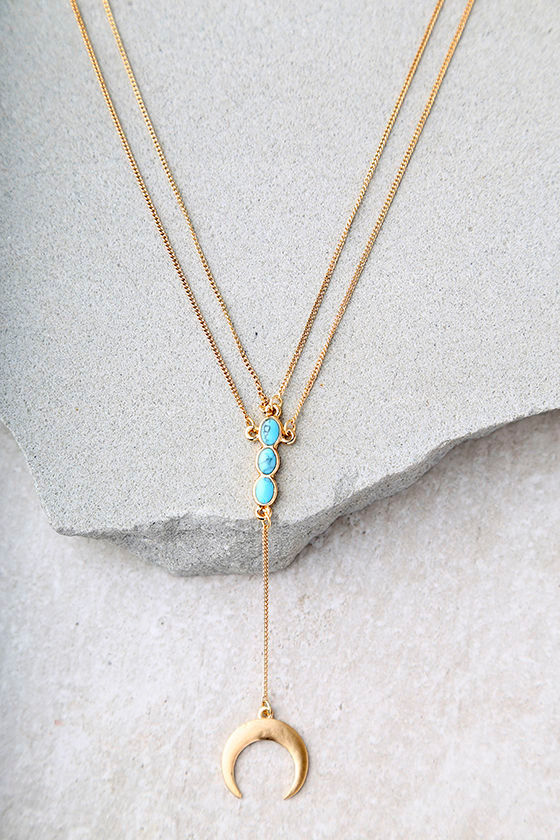 Moonstruck Gold and Turquoise Layered Necklace