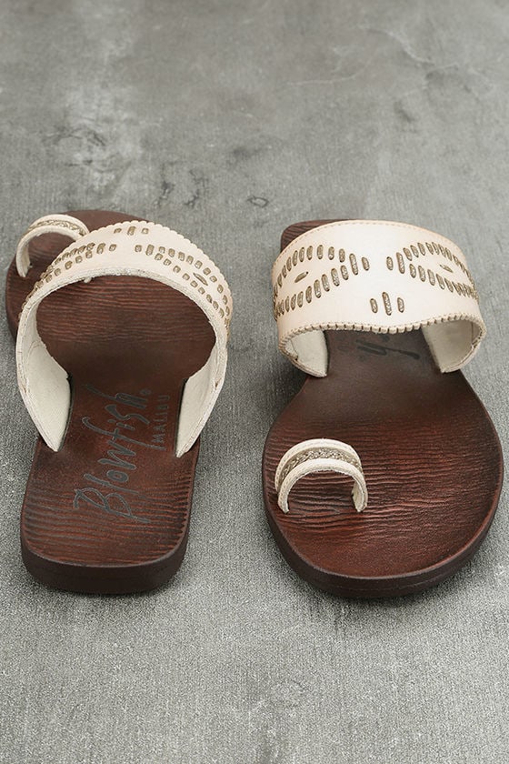 off white flat sandals
