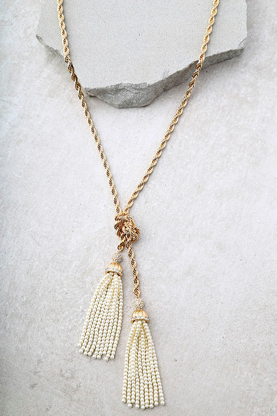 In my Thoughts Gold and Ivory Wrap Necklace