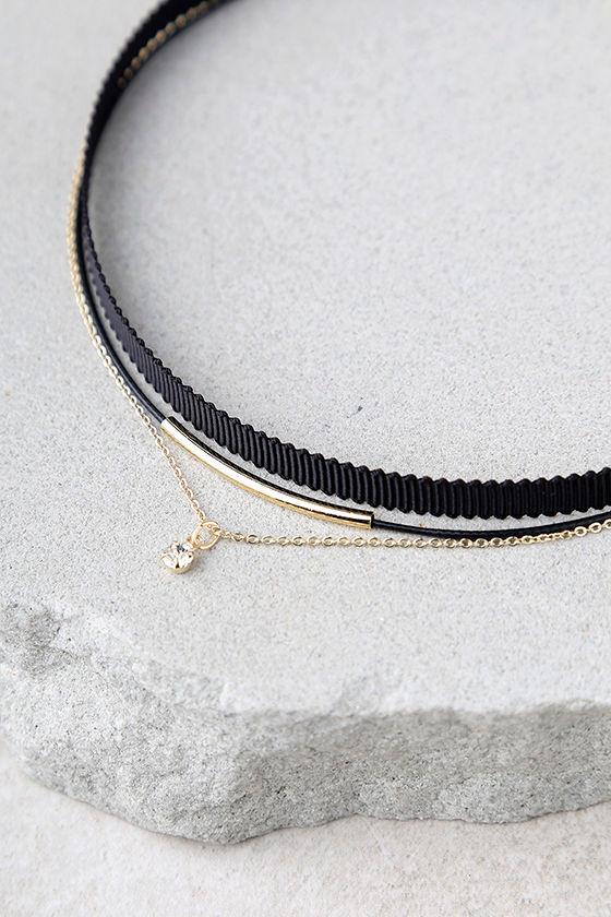 Chic Gold and Black Necklace - Choker Necklace - Necklace Set - $14.00 ...