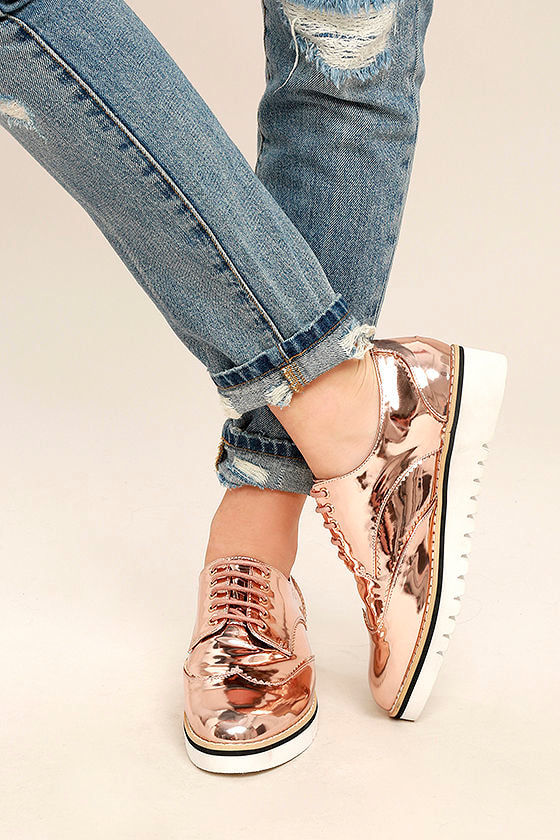 metallic oxfords