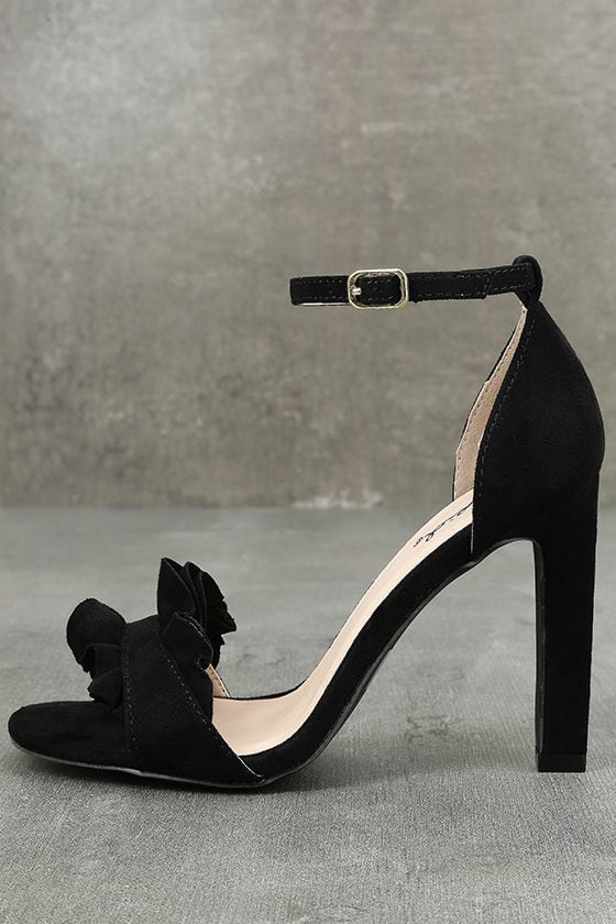lulus black suede ankle strap heels womens