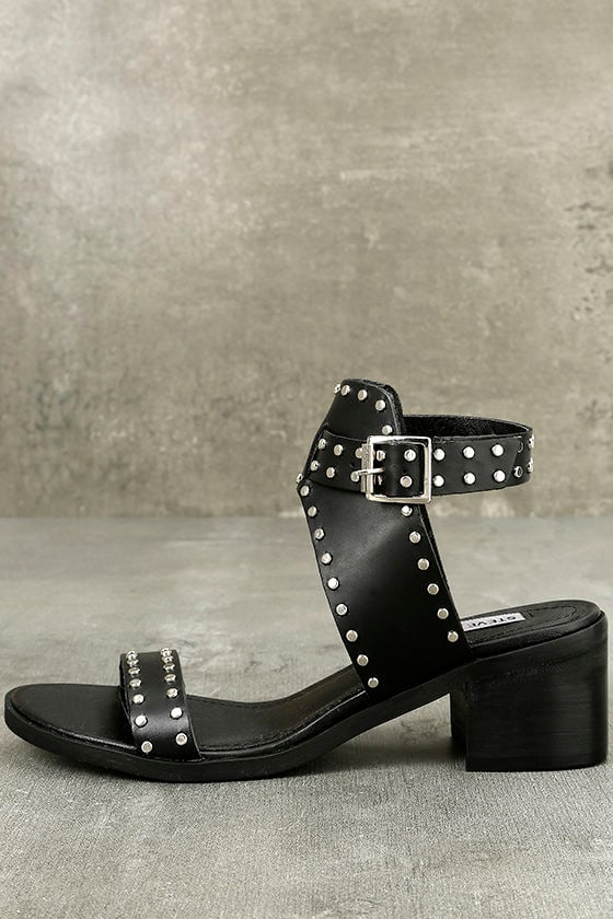 Studded Sandals - Ankle Strap Heels 