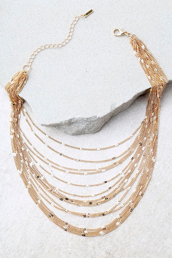 Modern Melody Gold Layered Choker Necklace 2