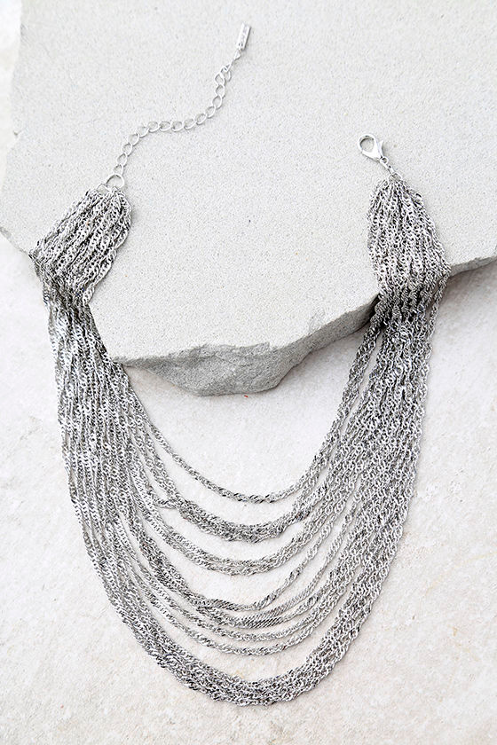 Party Hopping Silver Layered Choker Necklace 2
