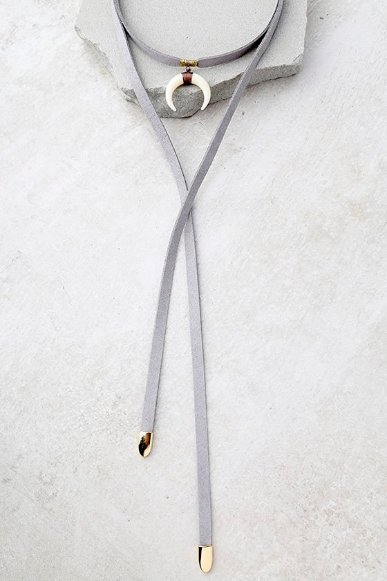 Positive Prediction Grey Wrap Necklace 1