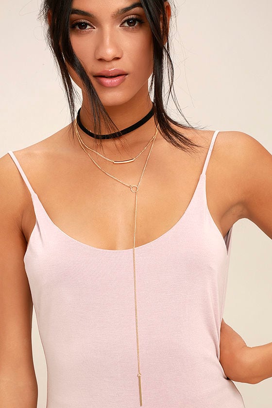 Let's Go Out Black and Gold Layered Choker Necklace