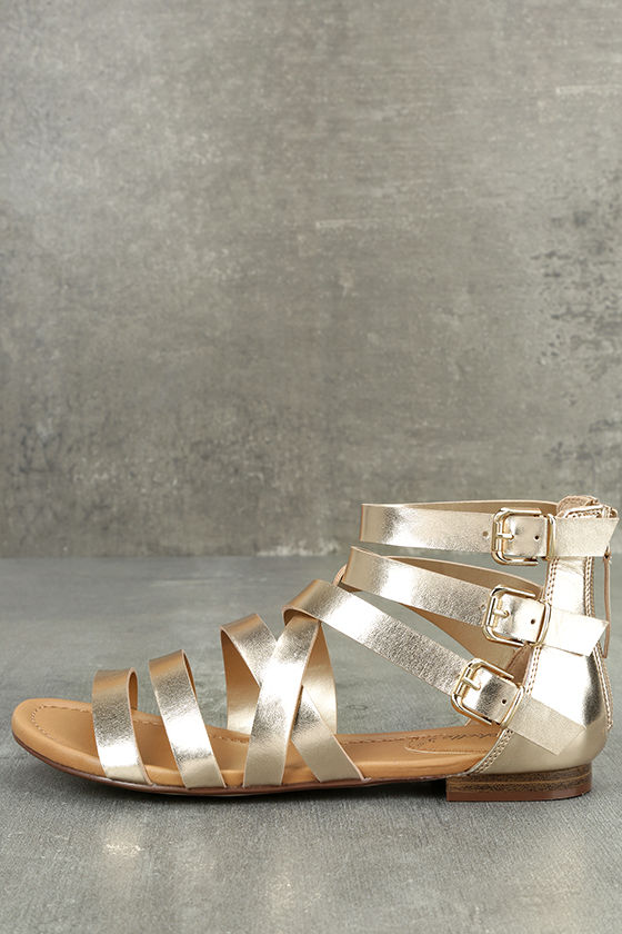 Neria Champagne Gladiator Sandals 2