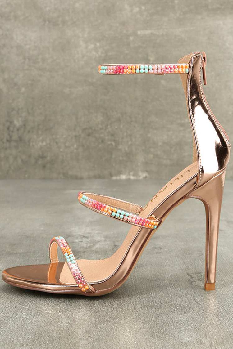 green emerald velvet dress HIGH FEELS Rosegold Rush  Flat Barefoot Dress Sandals