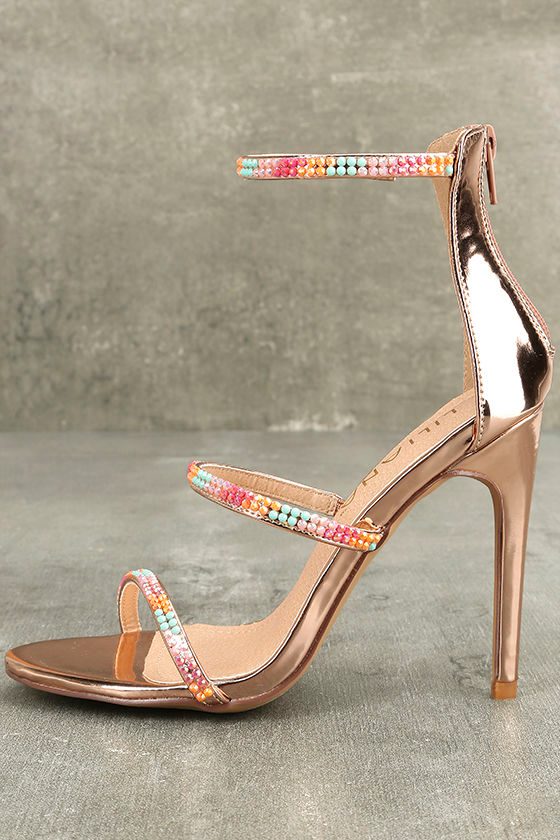 Lianne Rose Gold Dress Sandals 2