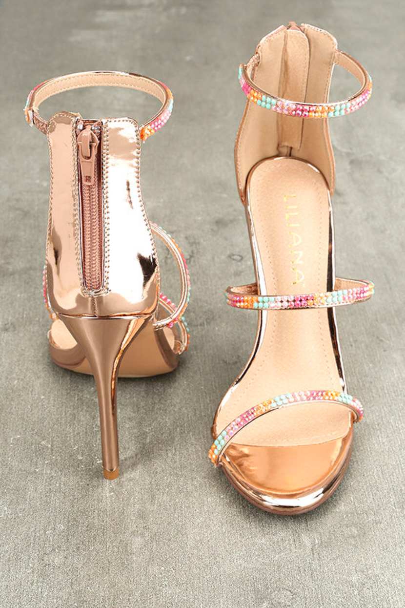 rose gold dress sandals Black and nude dress – ARISTO COLLECTION