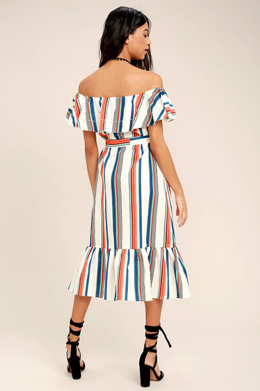 moon river off the shoulder dress Off-The-Shoulder Cutout Dress